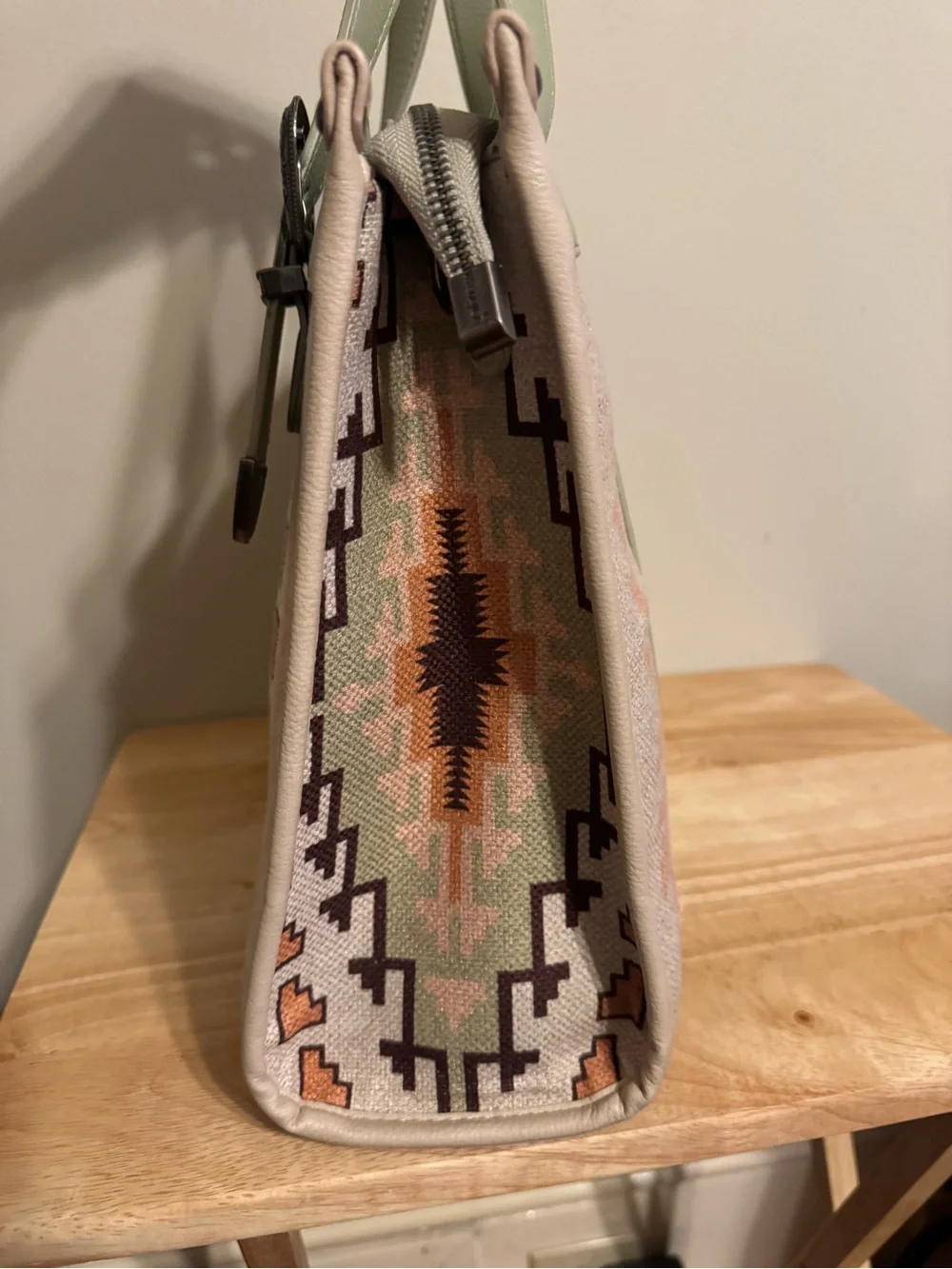 Wrangler Southwestern Aztec Tote Purse crossbody satchel mint sage green